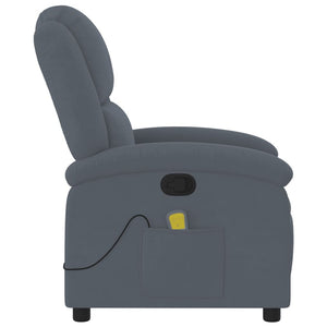 vidaXL Massage Recliner Chair Dark Gray Velvet-6