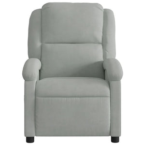 vidaXL Electric Massage Recliner Chair Light Gray Velvet-6