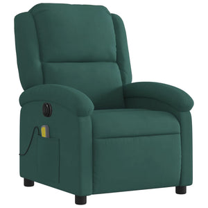 vidaXL Electric Massage Recliner Chair Dark Green Velvet-1