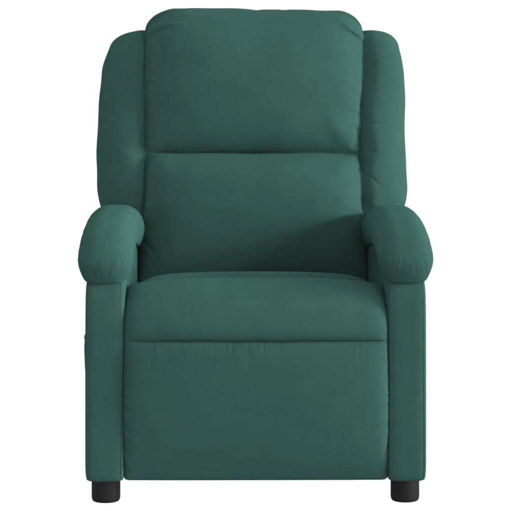 vidaXL Electric Massage Recliner Chair Dark Green Velvet-6