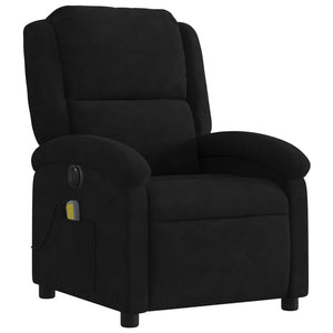 vidaXL Electric Massage Recliner Chair Black Velvet-1