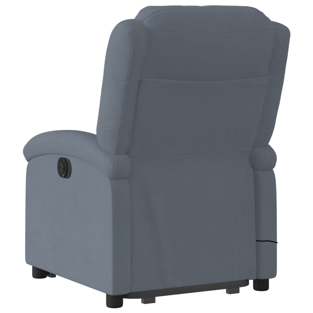 vidaXL Stand up Massage Recliner Chair Dark Gray Velvet-2