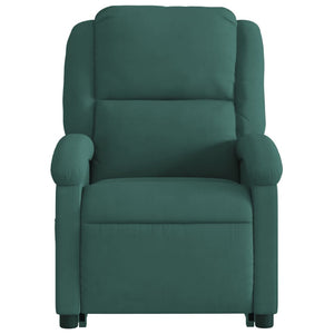 vidaXL Stand up Massage Recliner Chair Dark Green Velvet-6