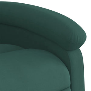 vidaXL Stand up Massage Recliner Chair Dark Green Velvet-7