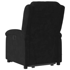 vidaXL Stand up Massage Recliner Chair Black Velvet-2