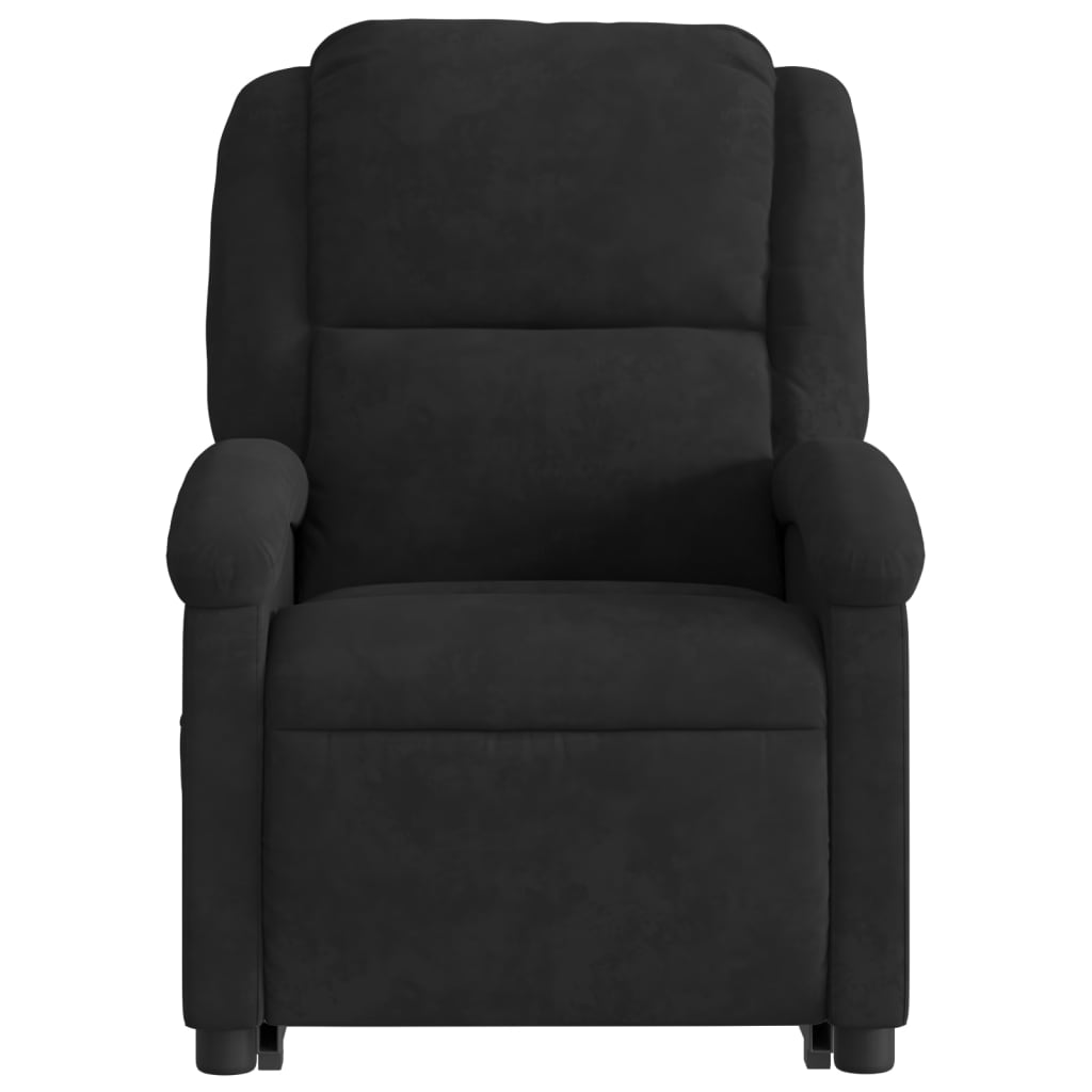 vidaXL Stand up Massage Recliner Chair Black Velvet-5