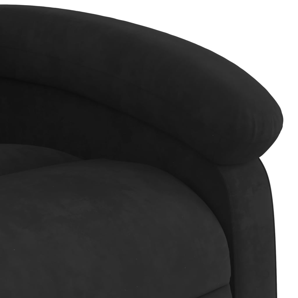 vidaXL Stand up Massage Recliner Chair Black Velvet-6