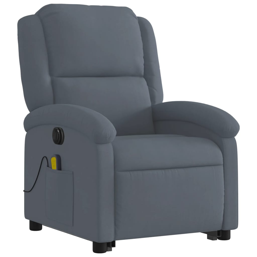 vidaXL Electric Stand up Massage Recliner Chair Dark Gray Velvet-1