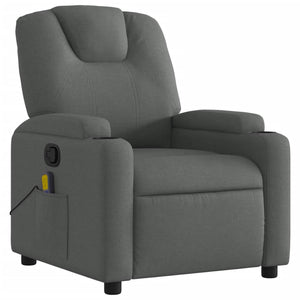 vidaXL Massage Recliner Chair Dark Gray Fabric-1