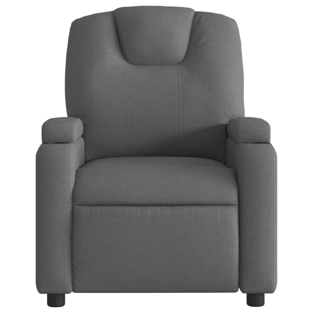 vidaXL Massage Recliner Chair Dark Gray Fabric-5