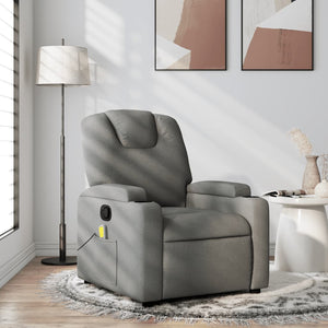 vidaXL Massage Recliner Chair Dark Gray Fabric-0