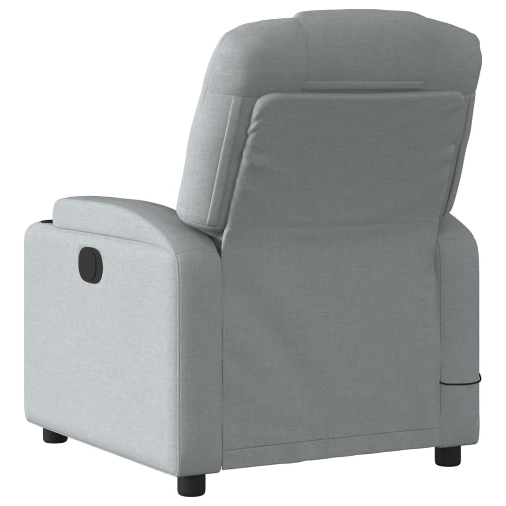 vidaXL Electric Massage Recliner Chair Light Gray Fabric-2