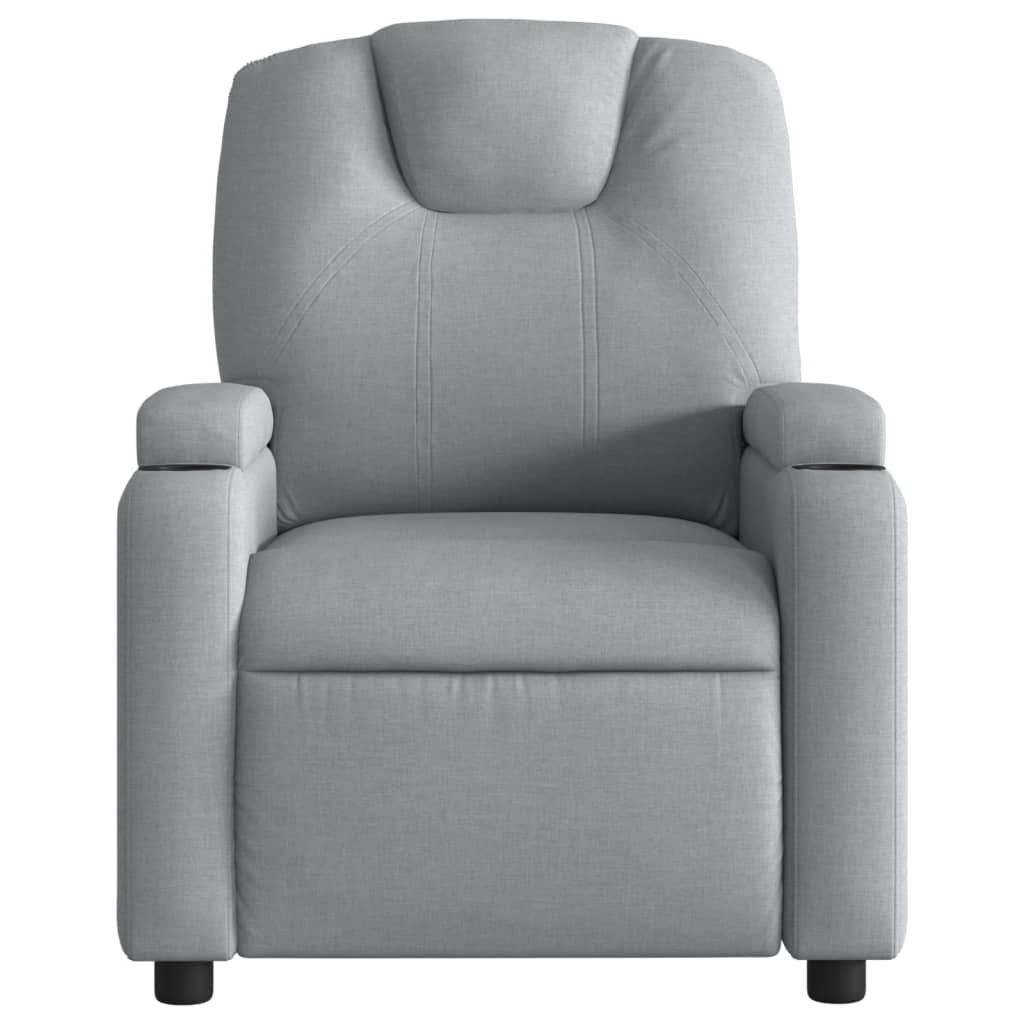 vidaXL Electric Massage Recliner Chair Light Gray Fabric-6