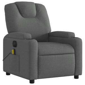 vidaXL Electric Massage Recliner Chair Dark Gray Fabric-1