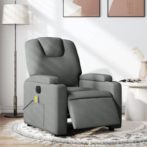 vidaXL Electric Massage Recliner Chair Dark Gray Fabric-0