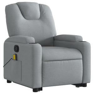 vidaXL Stand up Massage Recliner Chair Light Gray Fabric-1