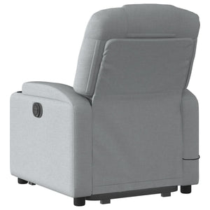 vidaXL Stand up Massage Recliner Chair Light Gray Fabric-2