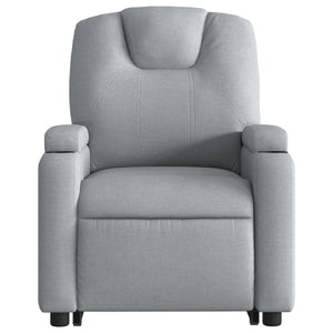 vidaXL Stand up Massage Recliner Chair Light Gray Fabric-6