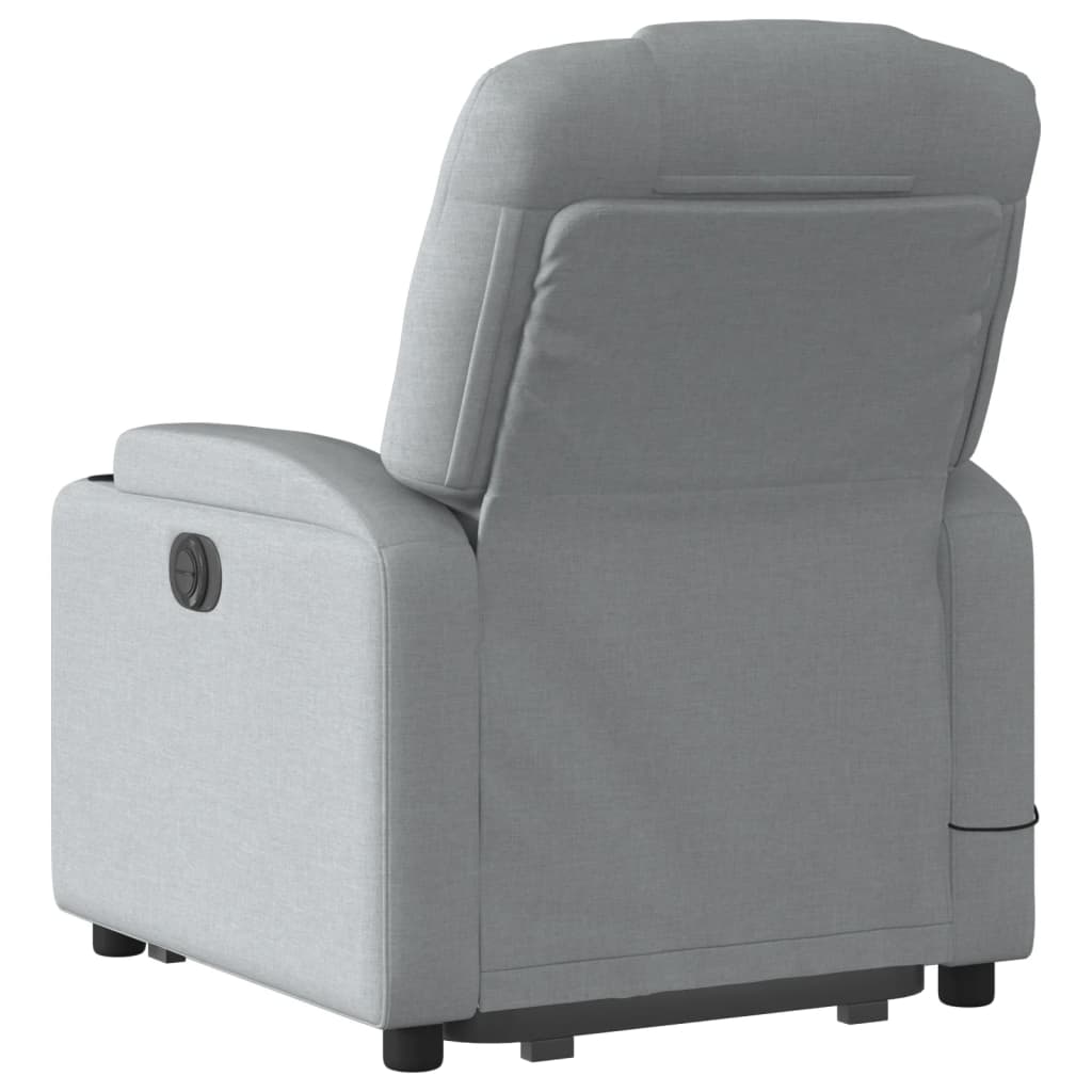 vidaXL Electric Stand up Massage Recliner Chair Light Gray Fabric-2