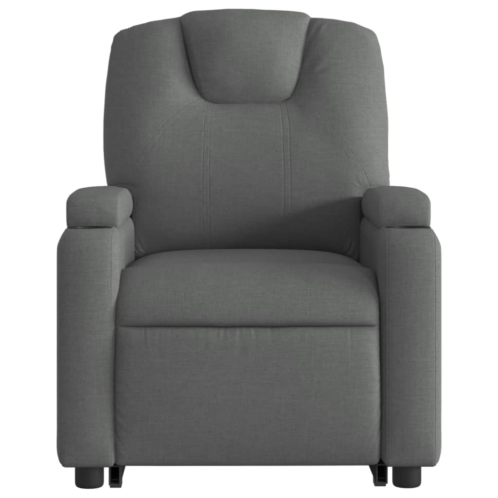 vidaXL Electric Stand up Massage Recliner Chair Dark Gray Fabric-6