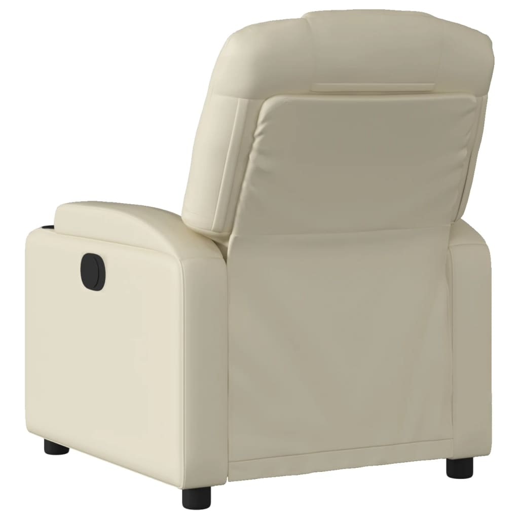 vidaXL Recliner Chair Cream Faux Leather-1