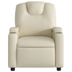 vidaXL Recliner Chair Cream Faux Leather-4