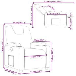 vidaXL Recliner Chair Cream Faux Leather-8