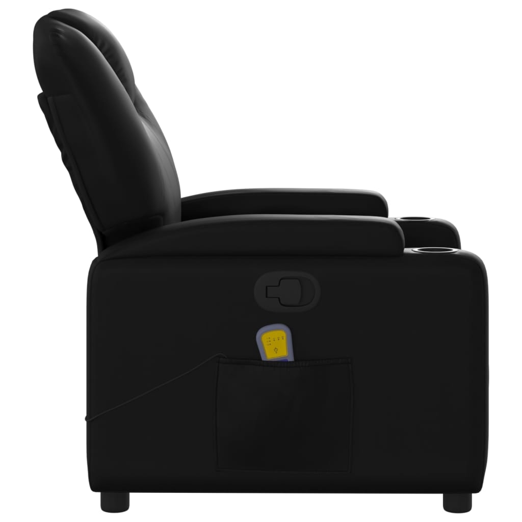 vidaXL Massage Recliner Chair Black Faux Leather-6