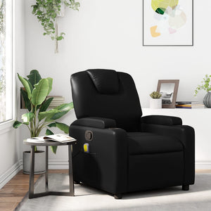 vidaXL Massage Recliner Chair Black Faux Leather-0