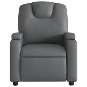 vidaXL Massage Recliner Chair Gray Faux Leather-7