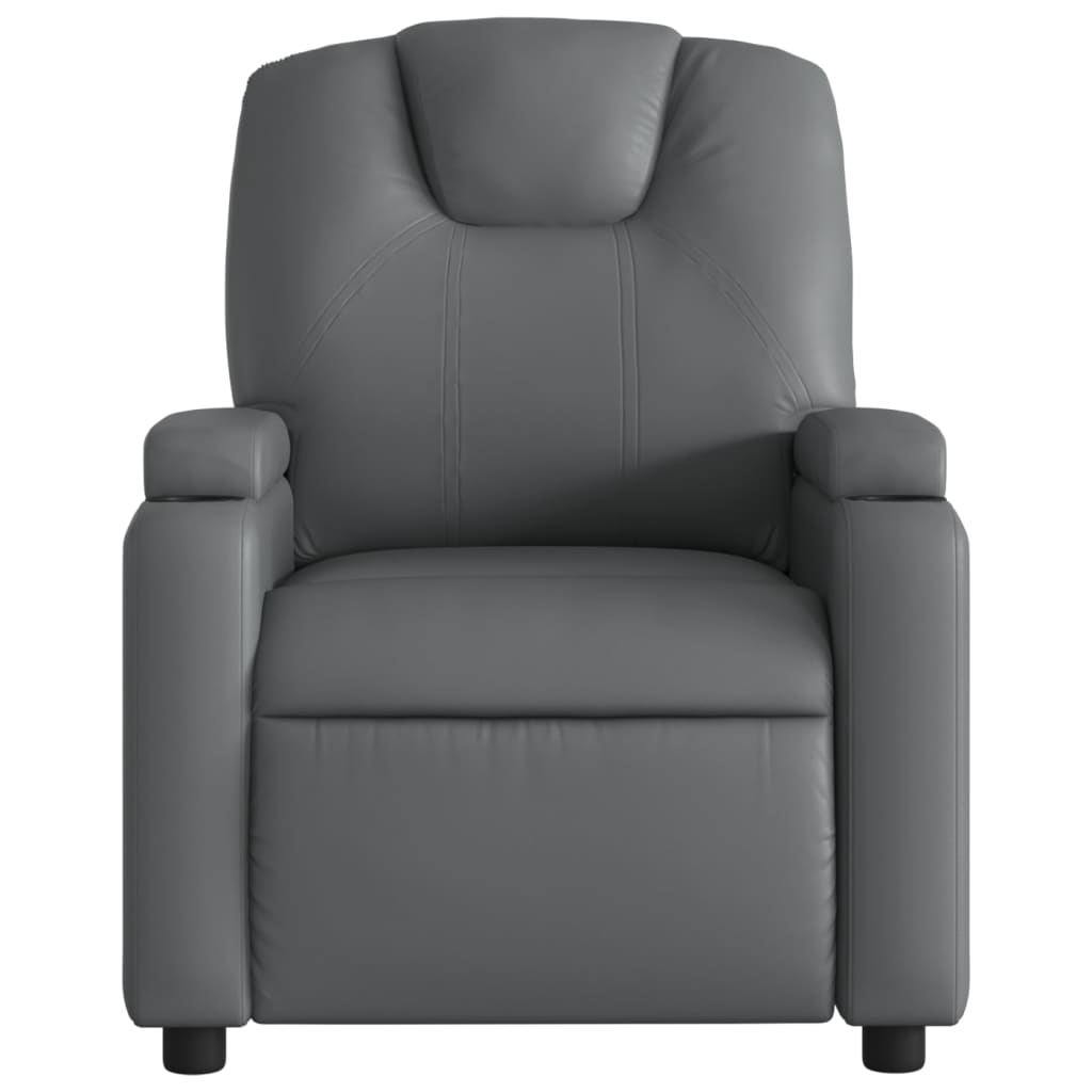 vidaXL Massage Recliner Chair Gray Faux Leather-3