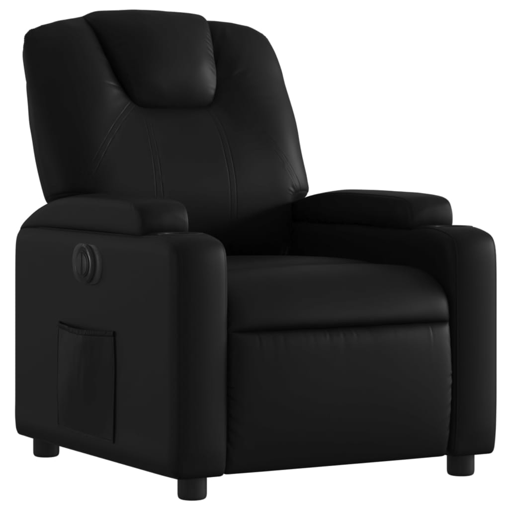 vidaXL Electric Recliner Chair Black Faux Leather-1