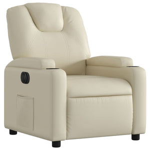 vidaXL Electric Recliner Chair Cream Faux Leather-1