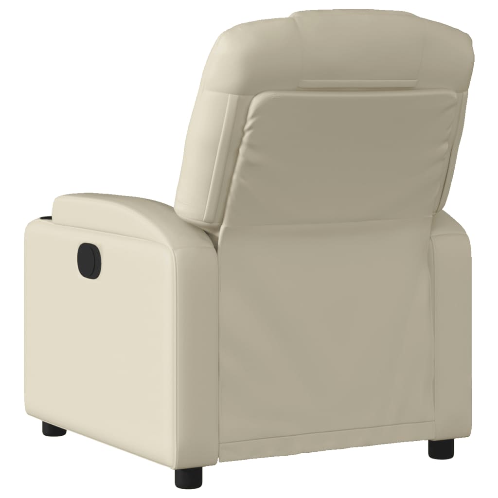 vidaXL Electric Recliner Chair Cream Faux Leather-2