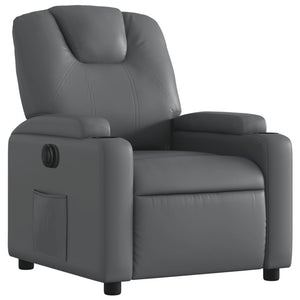 vidaXL Electric Recliner Chair Gray Faux Leather-1