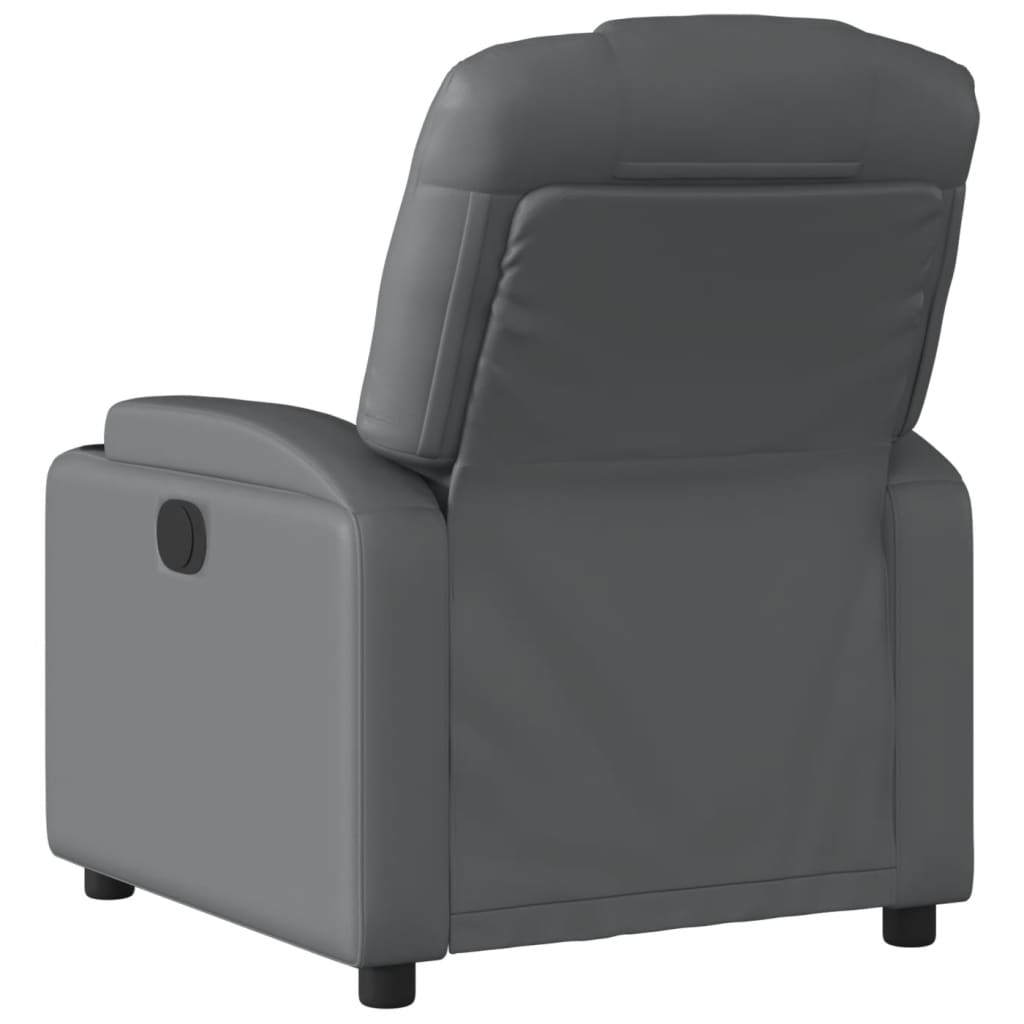 vidaXL Electric Recliner Chair Gray Faux Leather-2