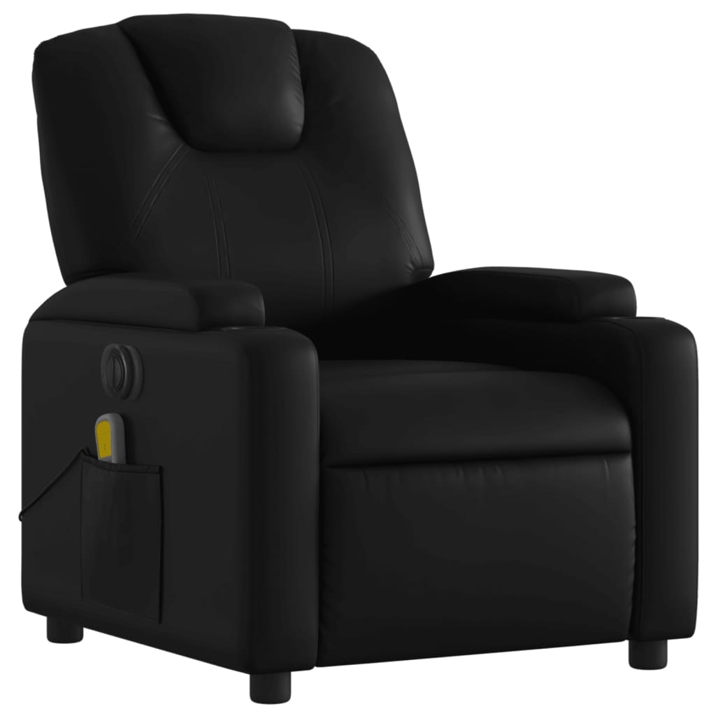 vidaXL Electric Massage Recliner Chair Black Faux Leather-1