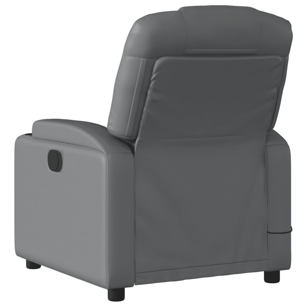 vidaXL Electric Massage Recliner Chair Gray Faux Leather-2