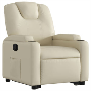 vidaXL Stand up Recliner Chair Cream Faux Leather-1