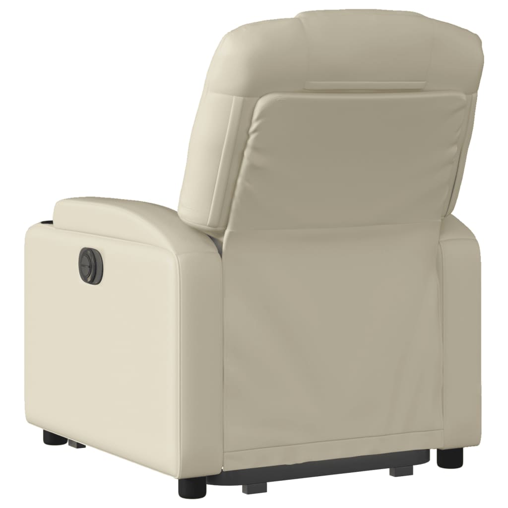 vidaXL Stand up Recliner Chair Cream Faux Leather-2