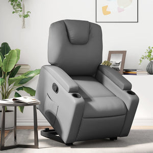 vidaXL Stand up Recliner Chair Gray Faux Leather-0