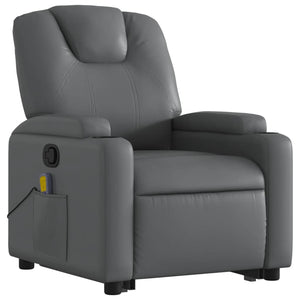 vidaXL Stand up Massage Recliner Chair Gray Faux Leather-1