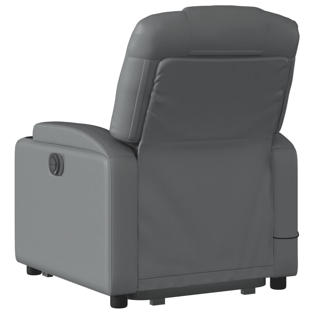 vidaXL Stand up Massage Recliner Chair Gray Faux Leather-2