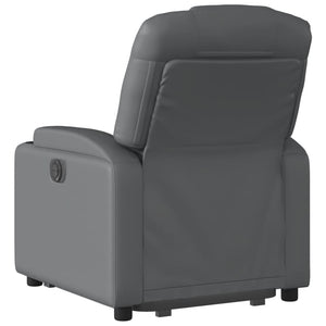 vidaXL Electric Stand up Recliner Chair Gray Faux Leather-2