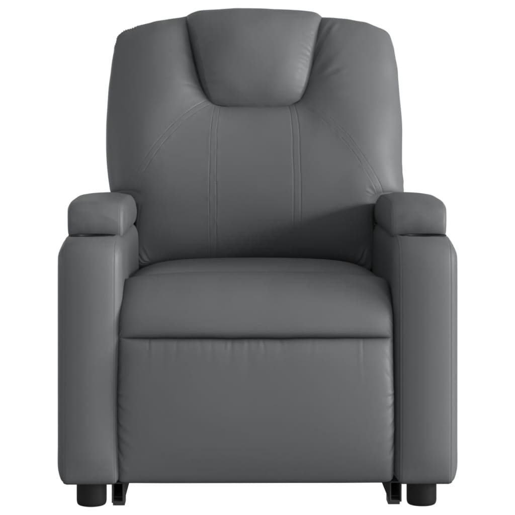 vidaXL Electric Stand up Recliner Chair Gray Faux Leather-6