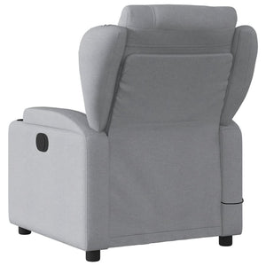 vidaXL Massage Recliner Chair Light Gray Fabric-2