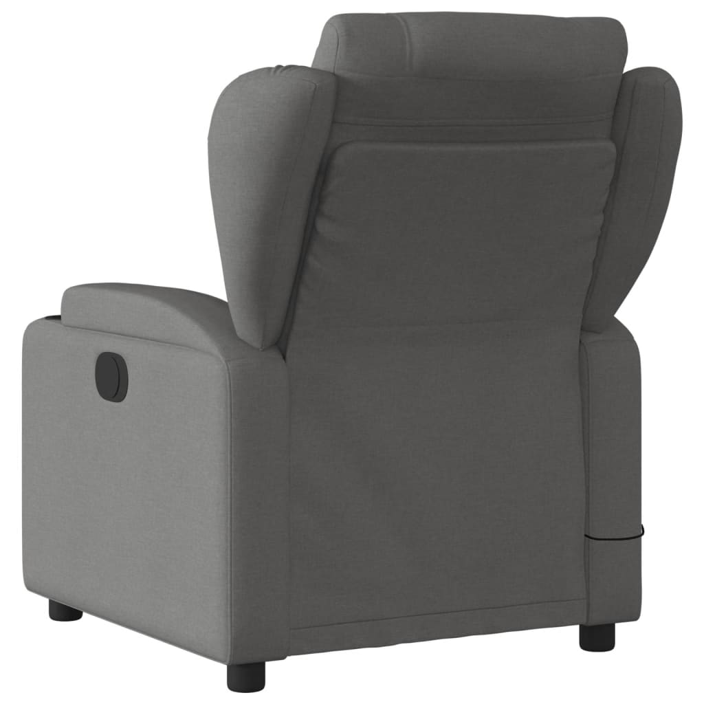 vidaXL Massage Recliner Chair Dark Gray Fabric-2