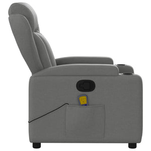 vidaXL Massage Recliner Chair Dark Gray Fabric-6