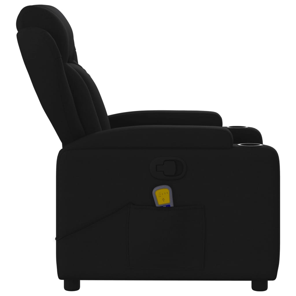 vidaXL Massage Recliner Chair Black Fabric-5