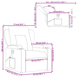 vidaXL Massage Recliner Chair Dark Green Fabric-8